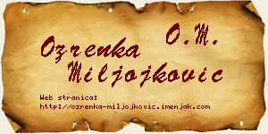 Ozrenka Miljojković vizit kartica